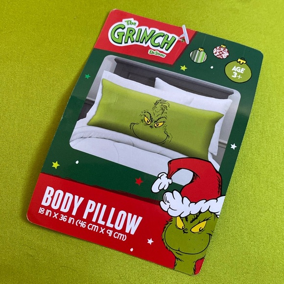 💚Grinch Body Pillow Grinch Face on the Front - Picture 2 of 4